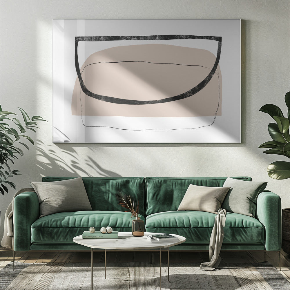Geometrische Formen und neutrale Töne | Leinwand