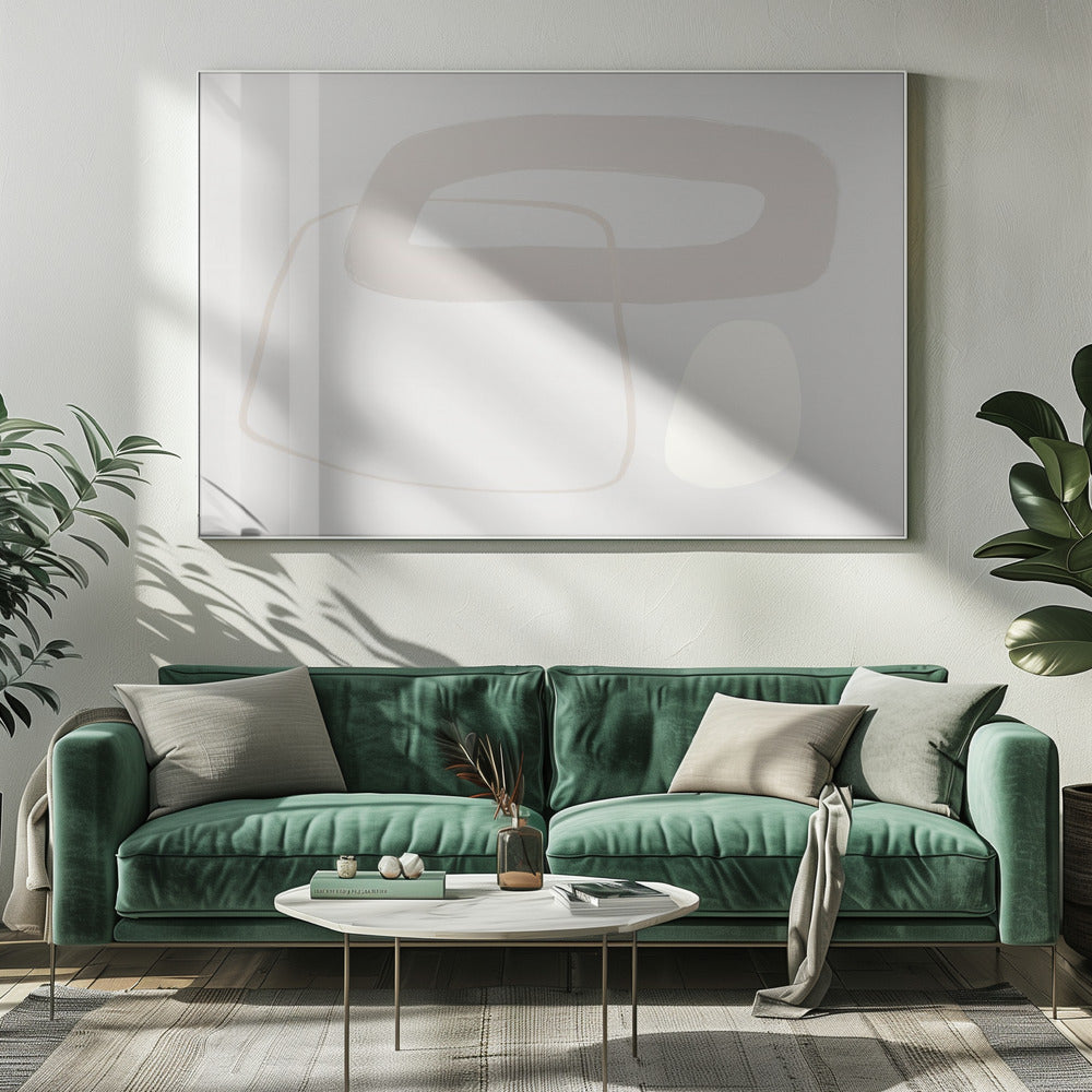 Weiche geometrische Formen und gedämpfte neutrale Töne | Leinwand