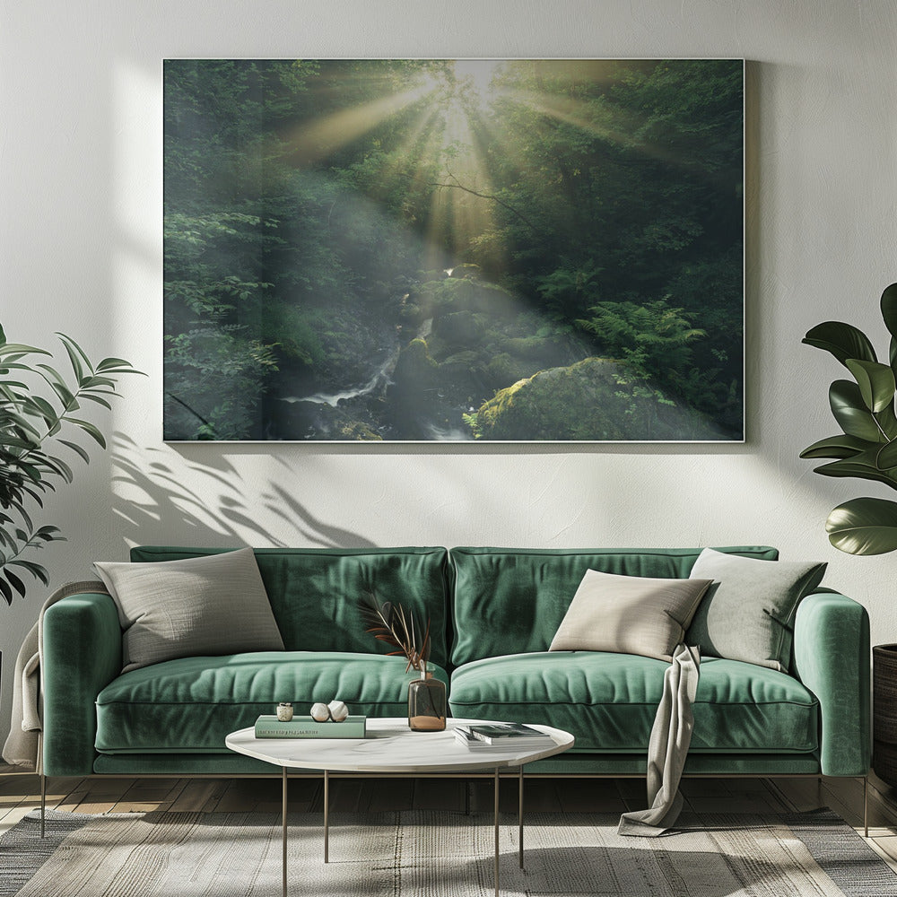Grüne Strahlen | Leinwand