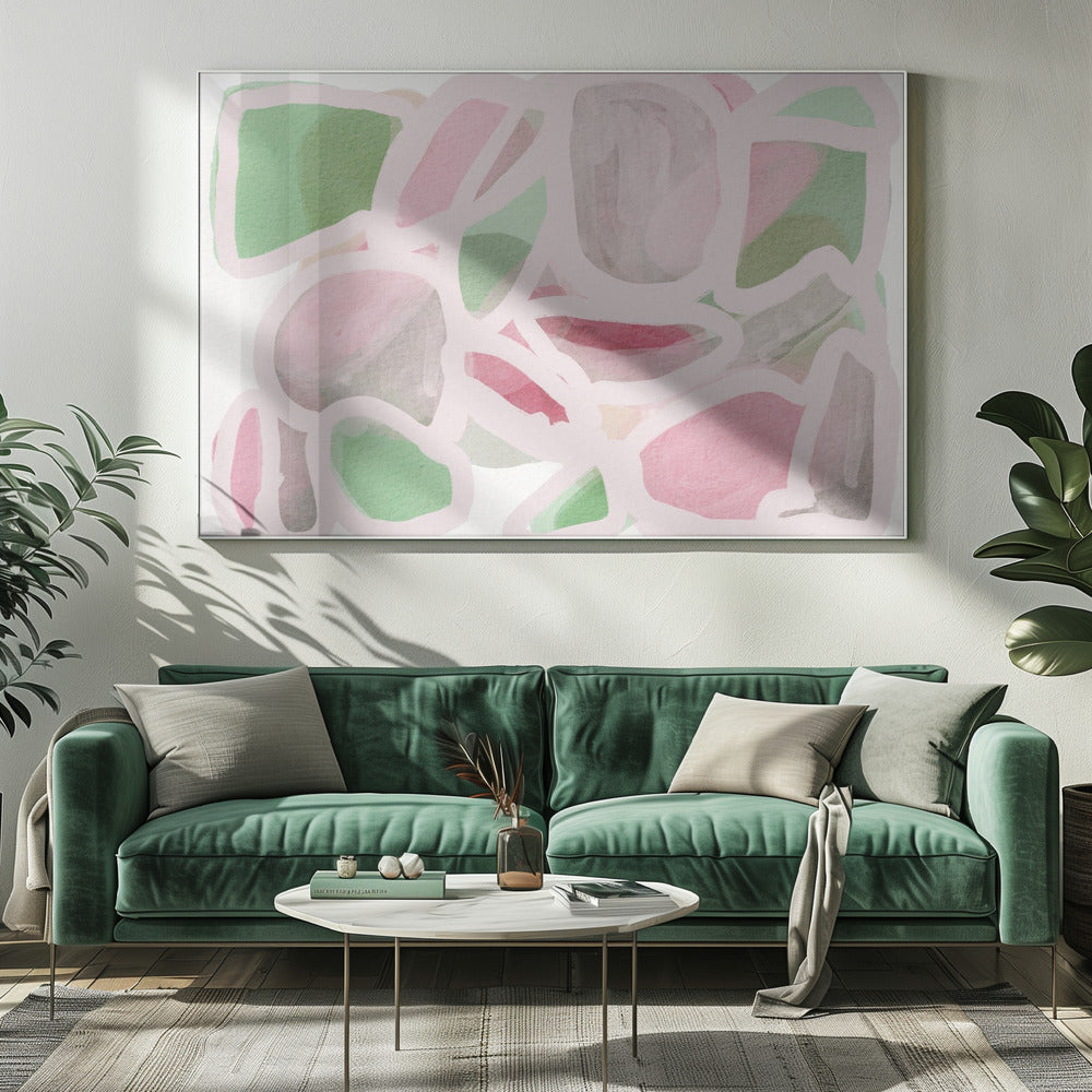 Rosa Gekritzel | Leinwand