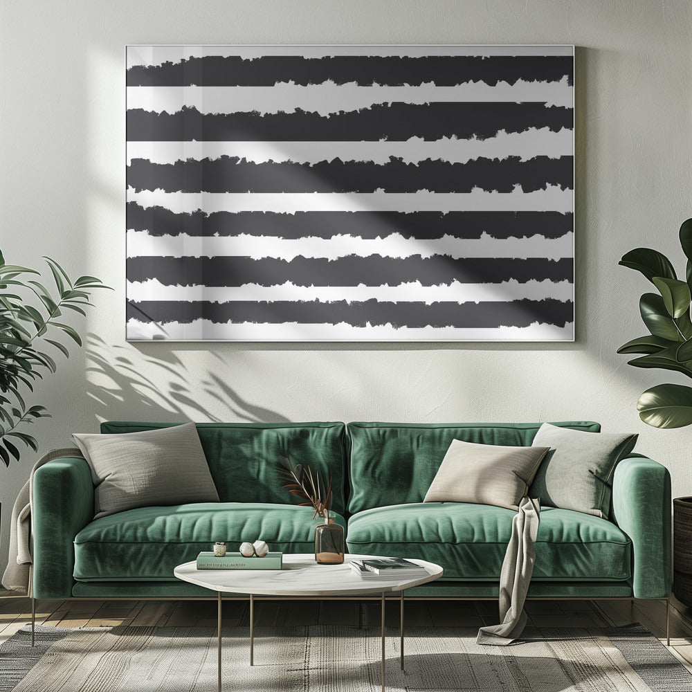 Schwarze Linien auf weißem Hintergrund | Leinwand