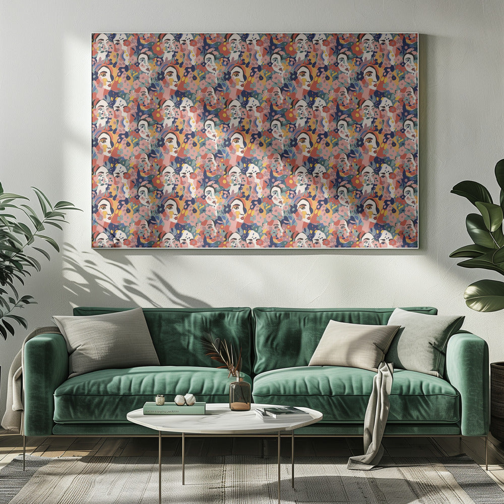 Florale Gesichter Harmonie | Leinwand