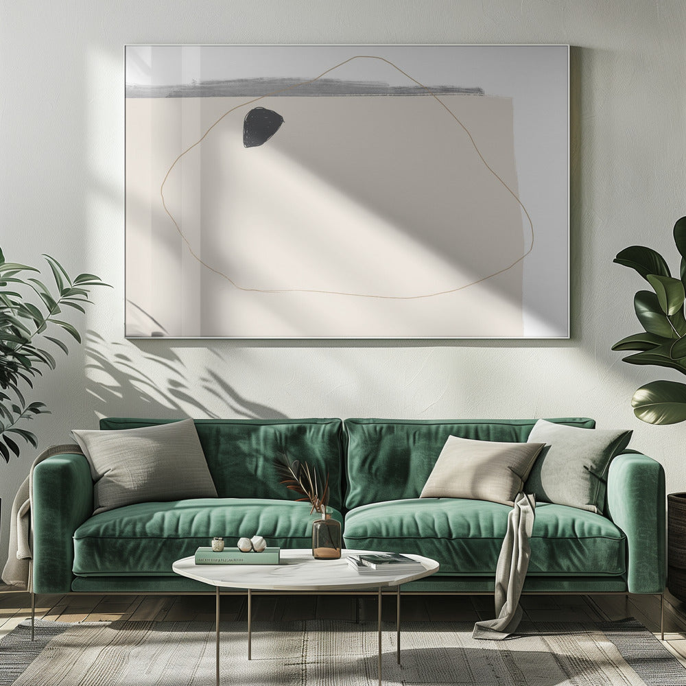 Gedämpfte Farbpalette mit organischen Formen | Leinwand