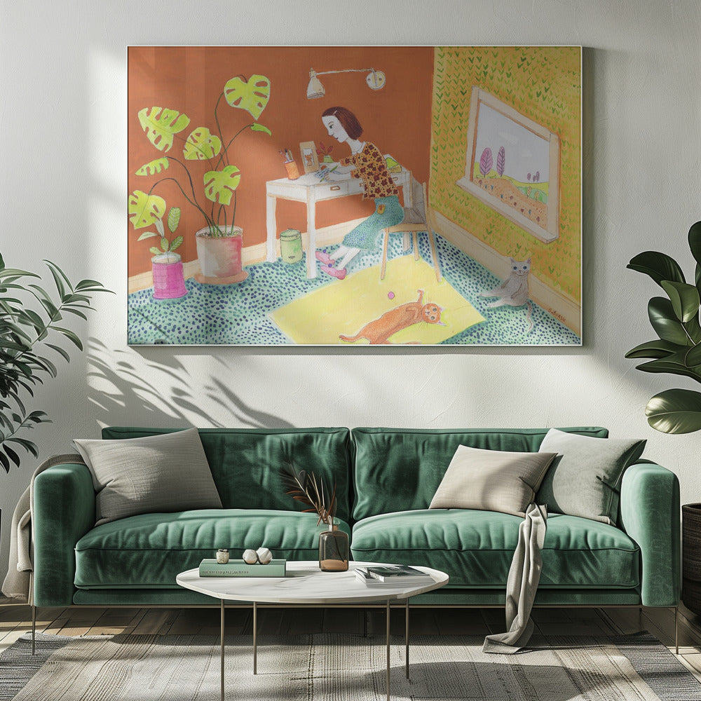 Leben mit Katzen | Leinwand