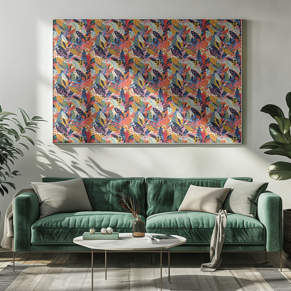 Lebendiger Dschungel-Wandteppich | Leinwand