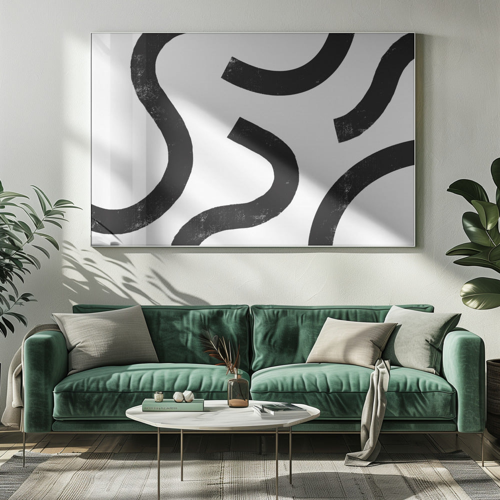 Monochrome Kurven | Leinwand