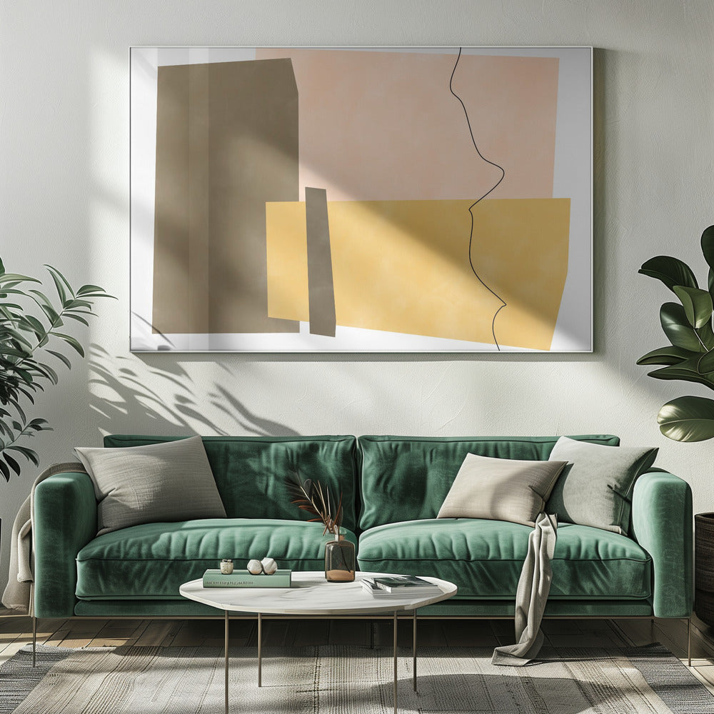 Geometrische Formen in Erdtönen | Leinwand