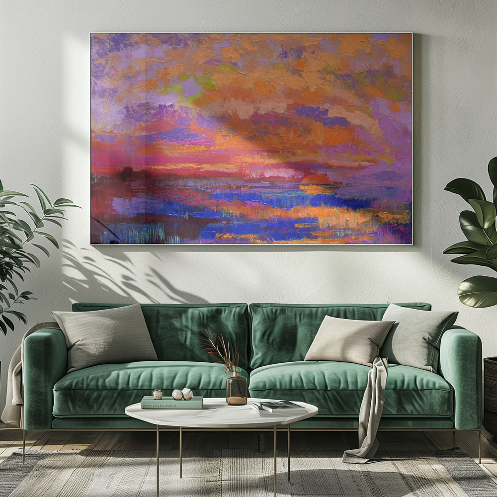 Lebendige Sonnenuntergangsfarben | Leinwand