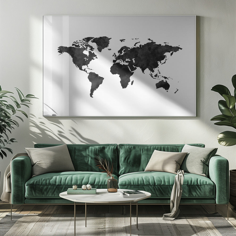 Eingefärbte Weltkarte | Leinwand