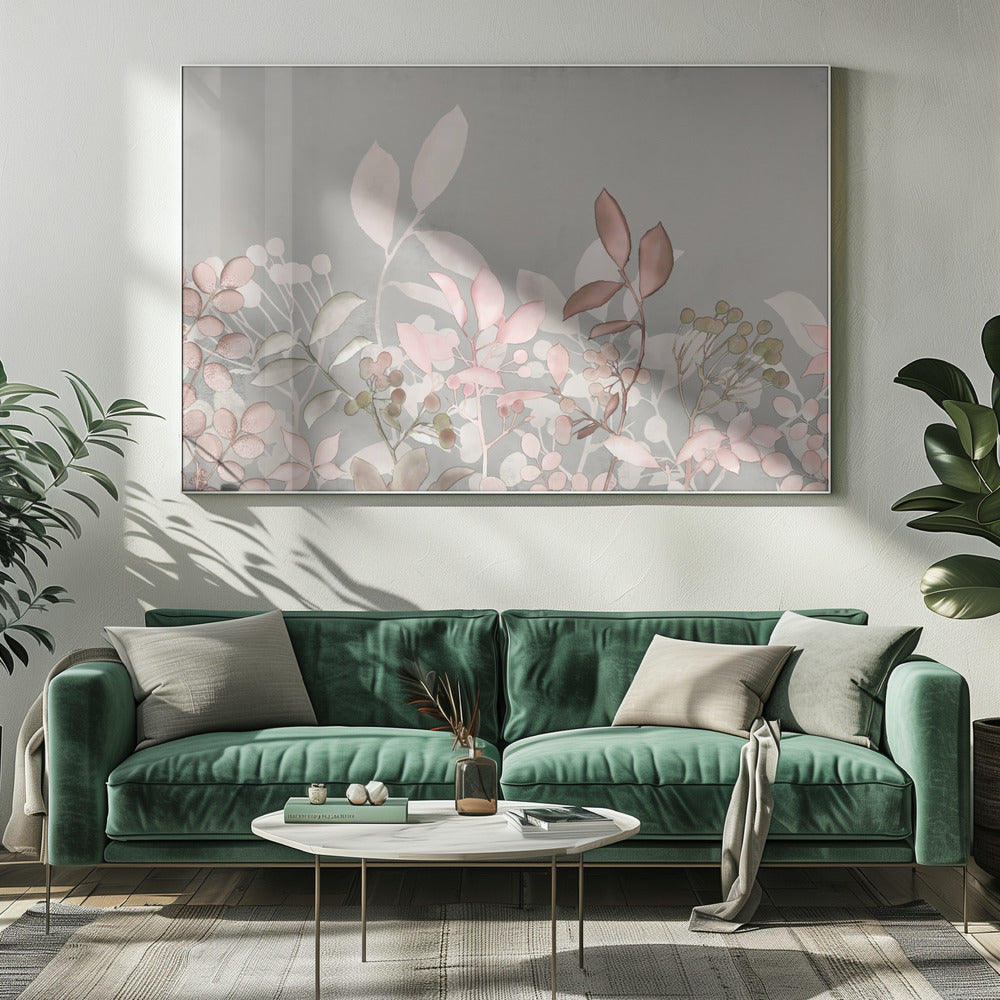 Aquarell Pastell Garten Rosa | Leinwand