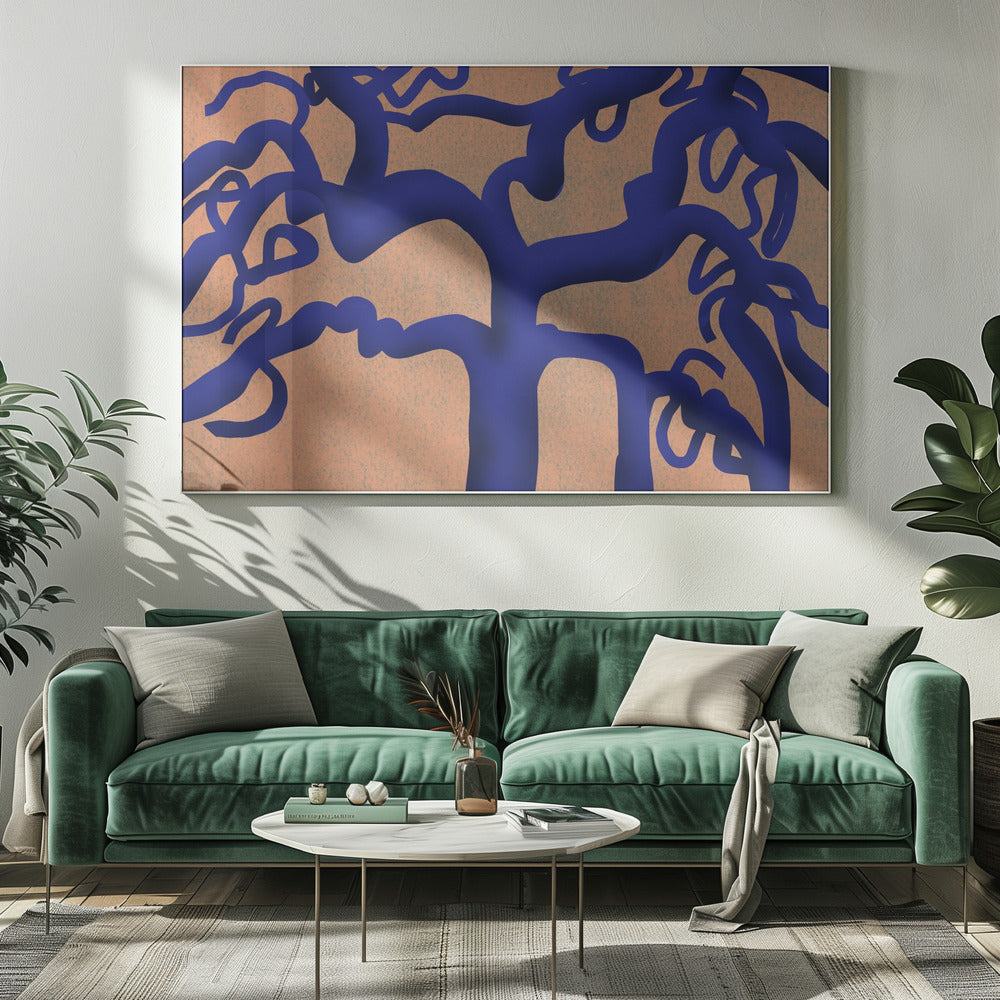 Verdrehter Indigobaum | Leinwand