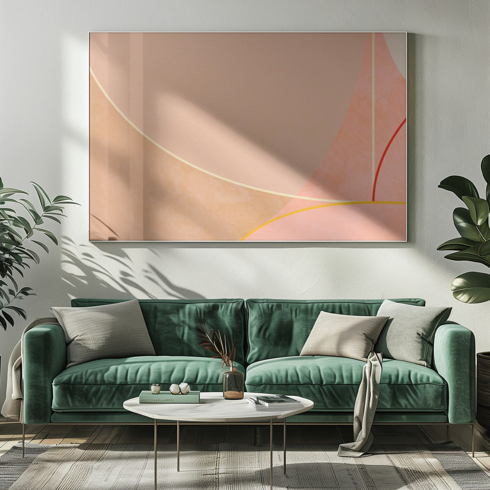 Mid Century Currygelb Blush Frühling | Leinwand