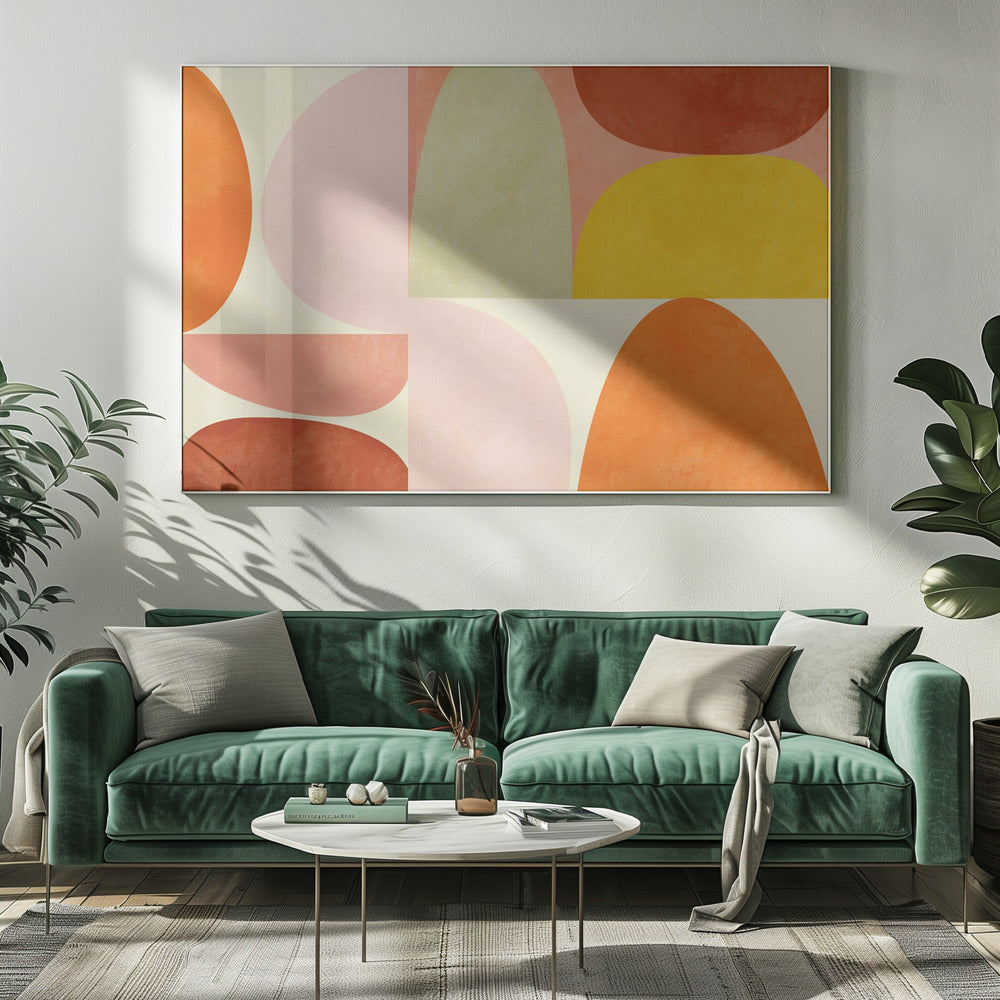 Warme Pastellgeometrie | Leinwand