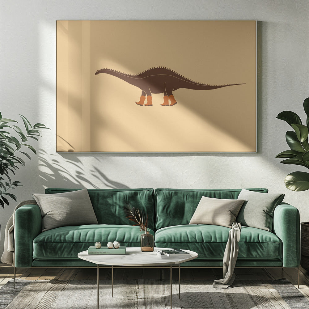 Rebbachisaurus Reba, die Cowgirl-Dinosaurier-Textur | Leinwand