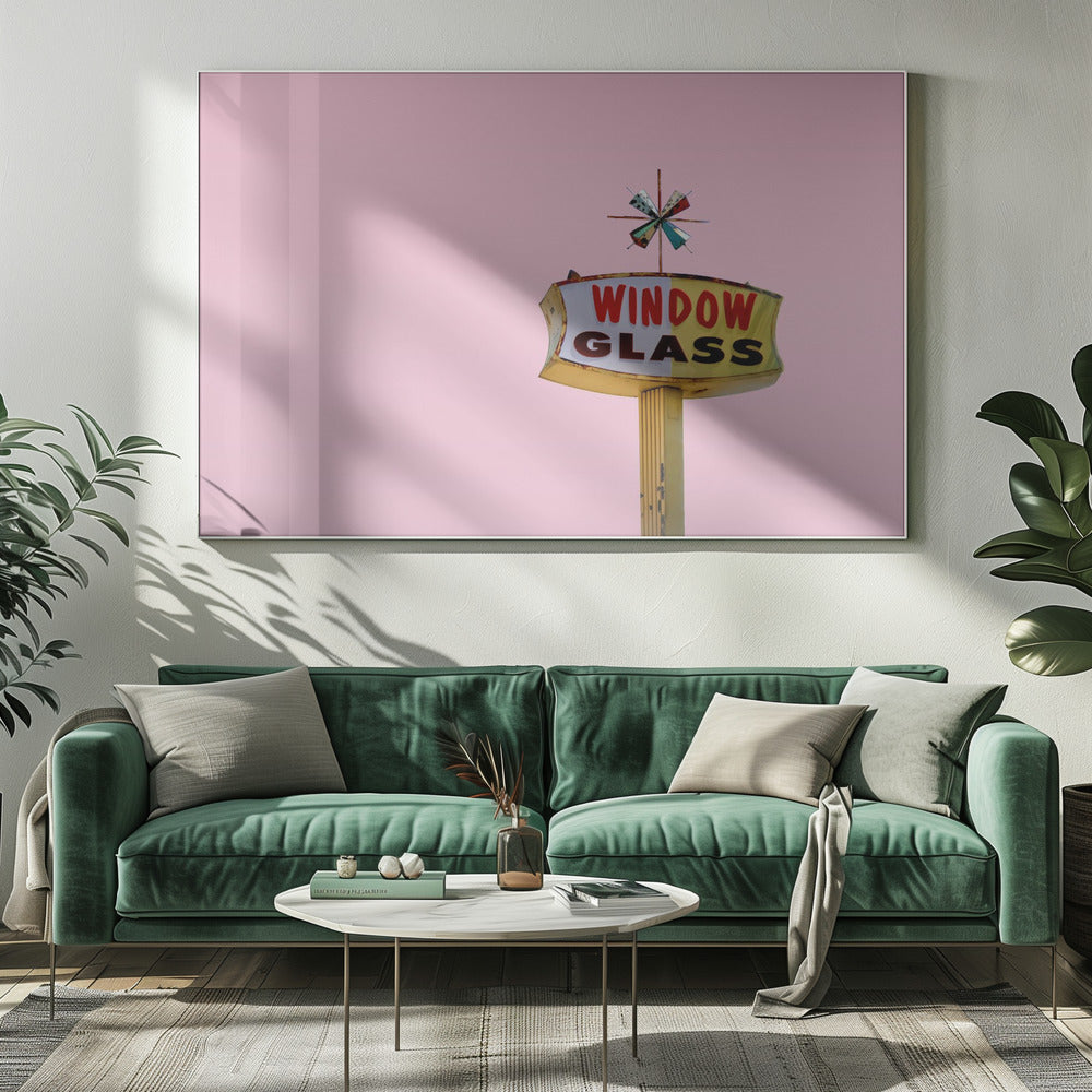 Atomic Pink Starburst Vintage Schild | Leinwand