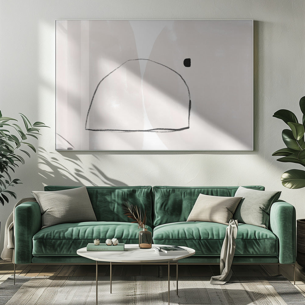 Einfache Bogenform und ein kleiner quadratischer Punkt | Leinwand