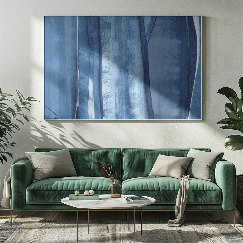 Blaue Linien und Schattierungen | Leinwand