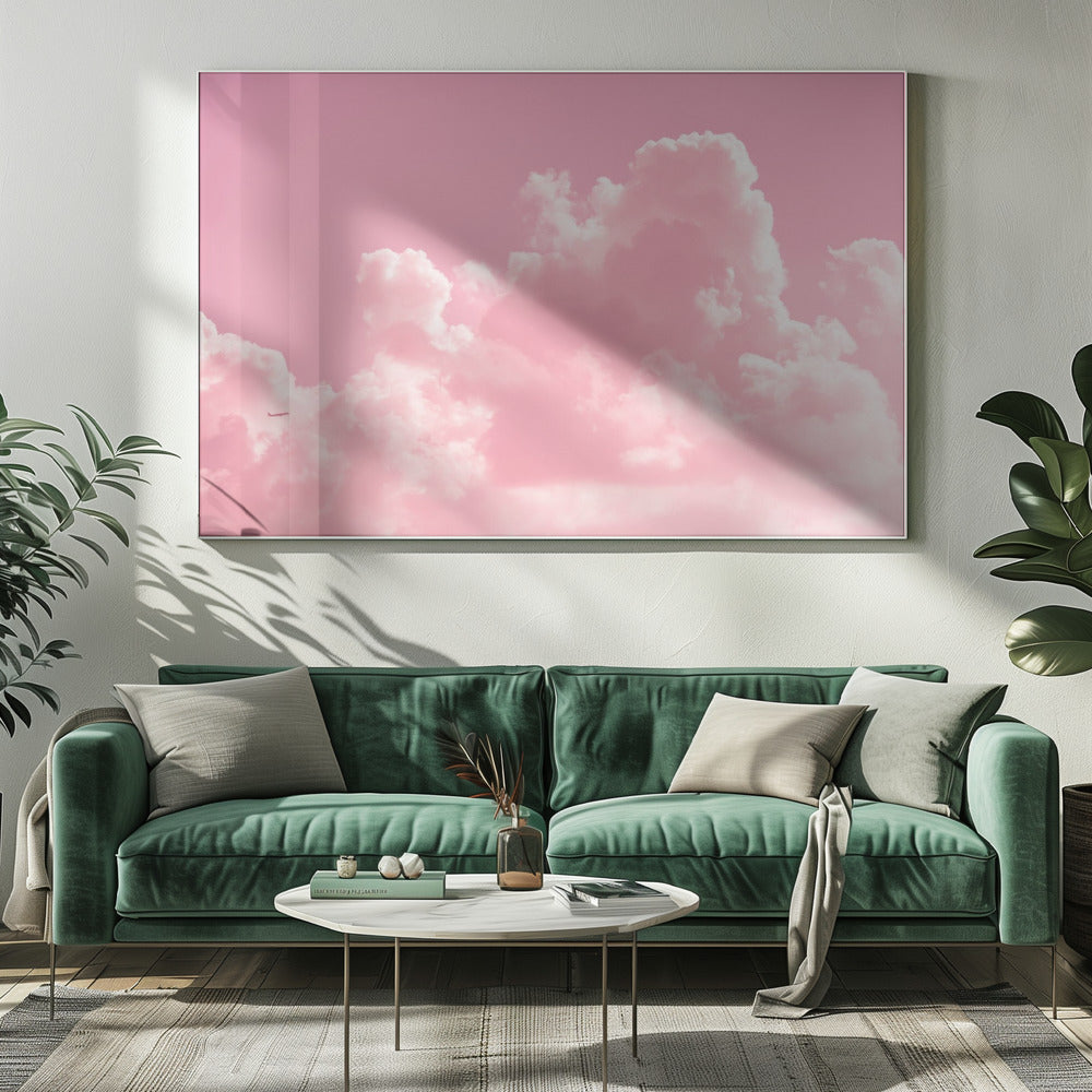 Wolkig mit einem Hauch von Pink | Leinwand