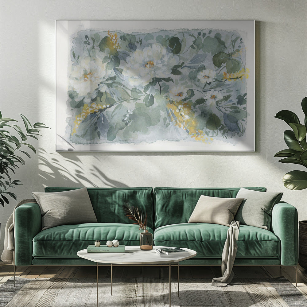 Weißer Blumenstrauß | Leinwand