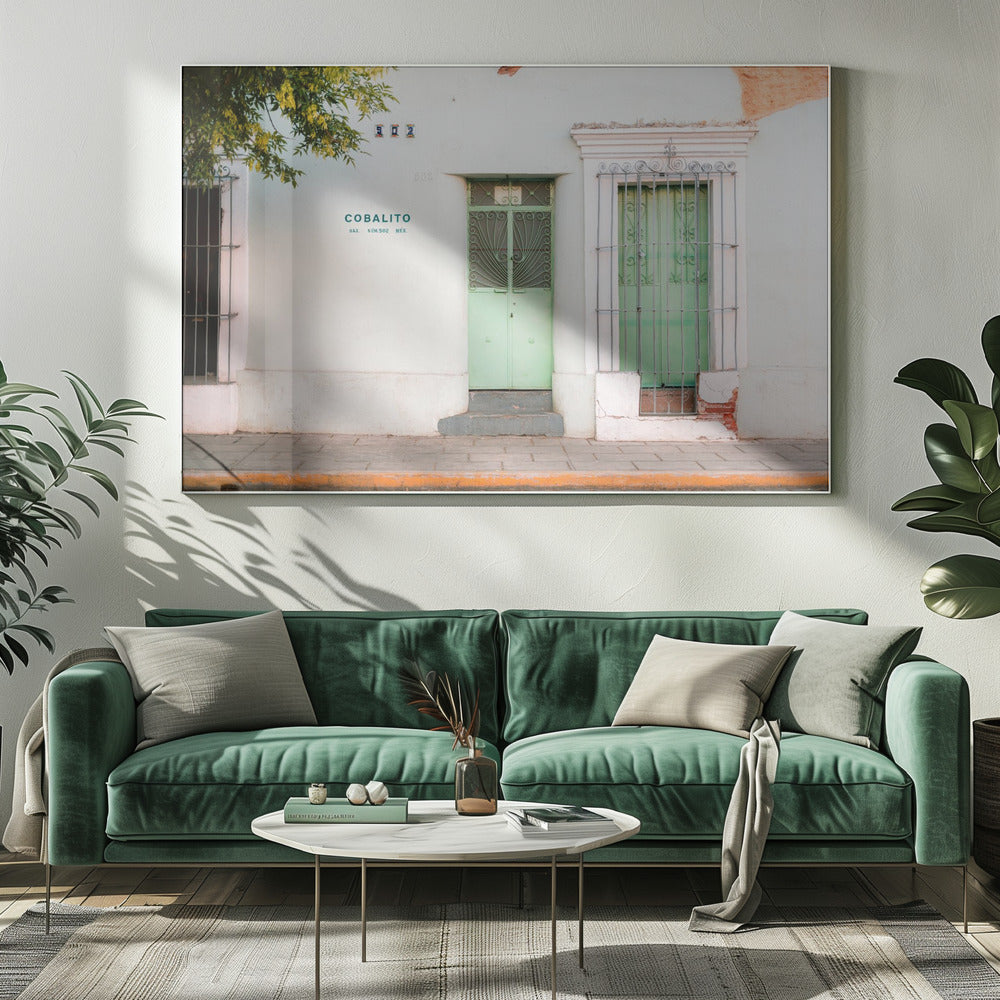 Straße in Oaxaca | Farbenfrohe Pastellfotografie aus Mexiko | Leinwand