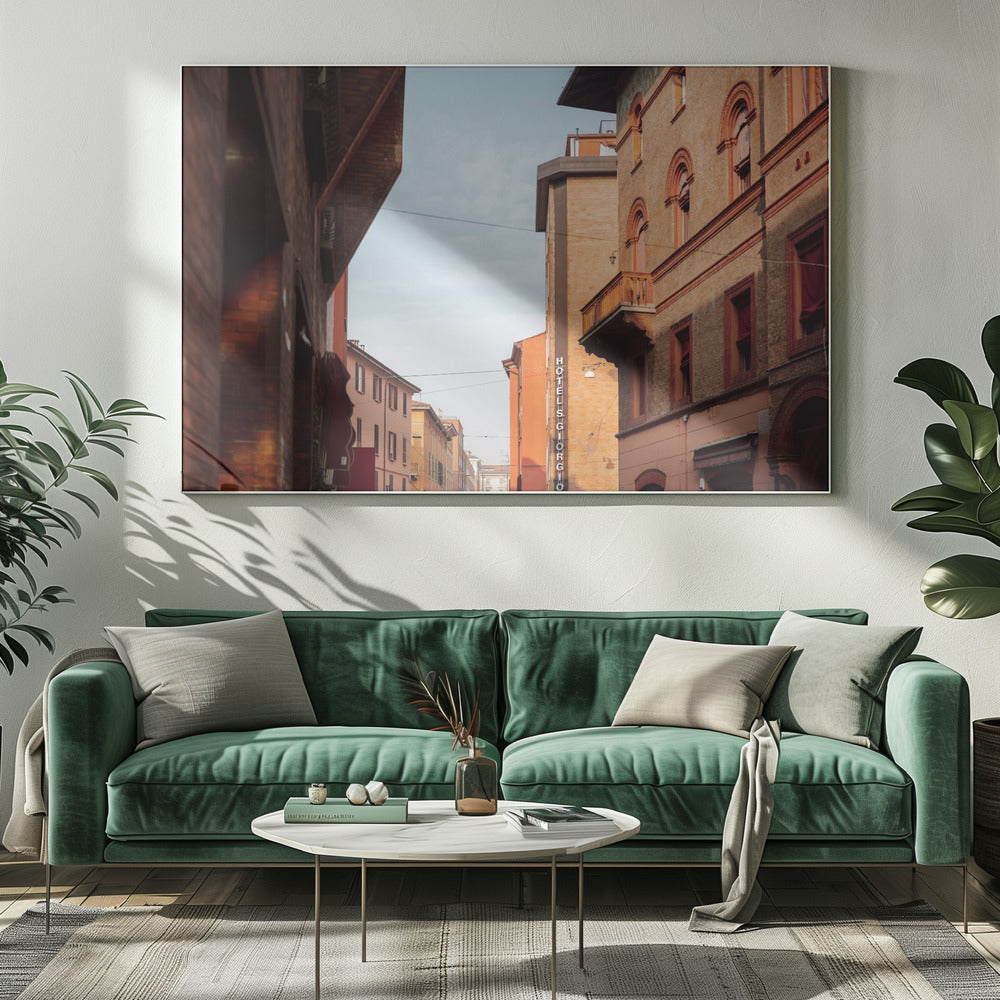 Sonnenuntergang in Bologna | Italien Reisefotografie | Leinwand