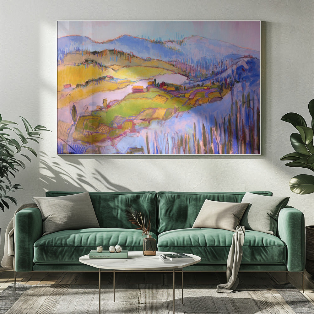 Bunte Hügellandschaft | Leinwand