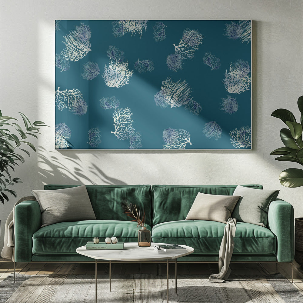 Blauer Korallenmix | Leinwand