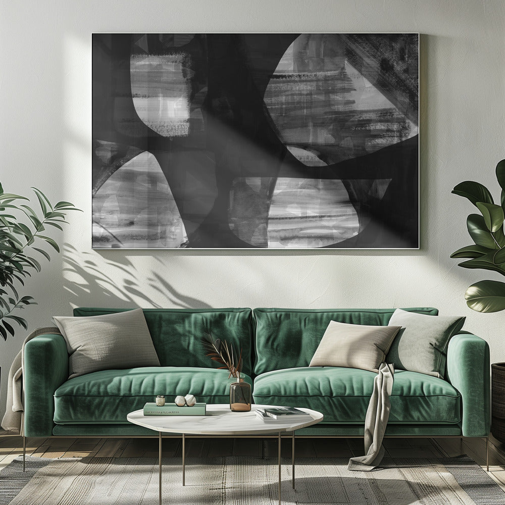 Abstract Black Night Shapes 4 | Canvas