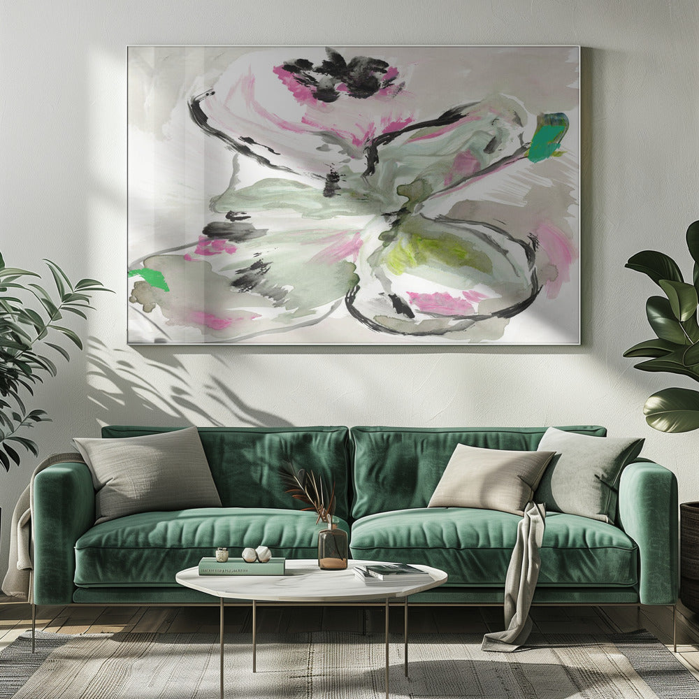 Abstrakt Lila Violett Rosa Farbtöne Floral 1 | Leinwand