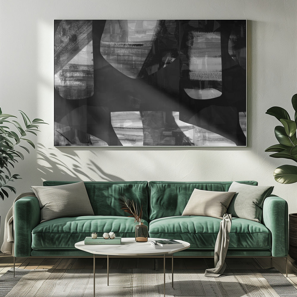 Abstract Black Night Shapes 2 | Canvas