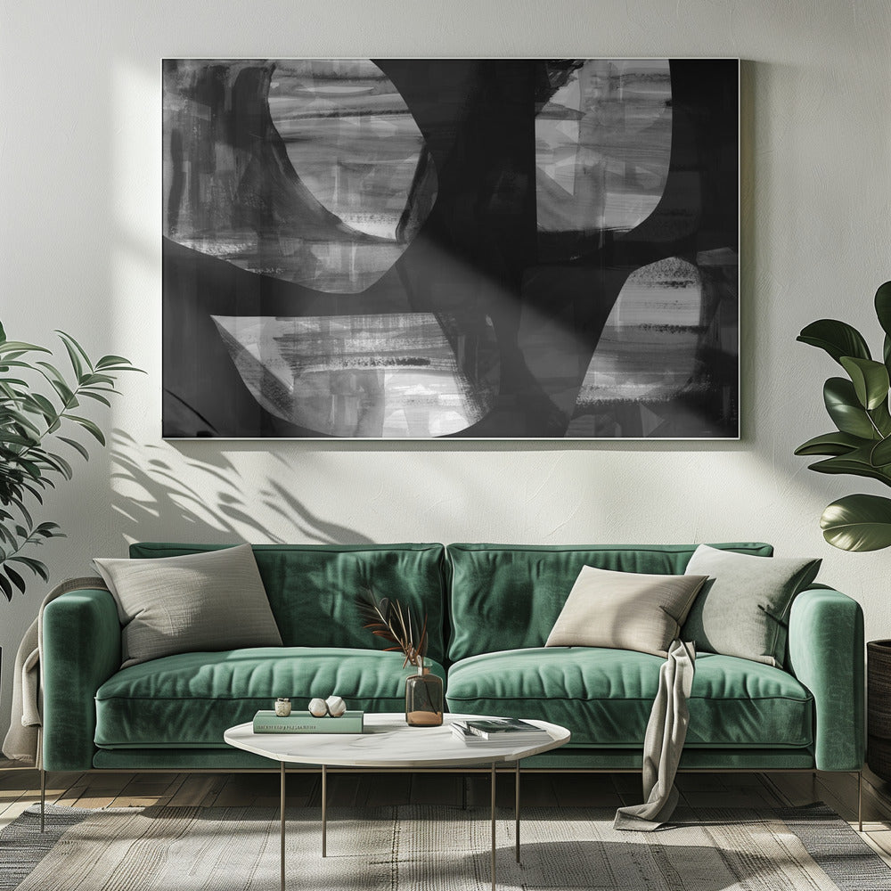 Abstract Black Night Shapes 3 | Canvas