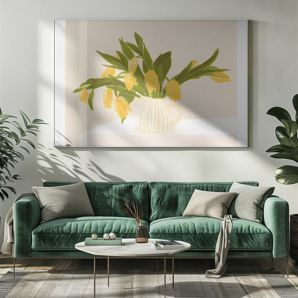 Pandcyellowtulips Kopie | Leinwand