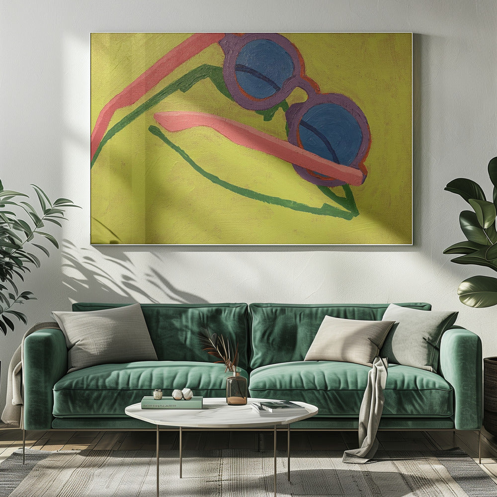Sunglasses on Yellow Green | Canvas