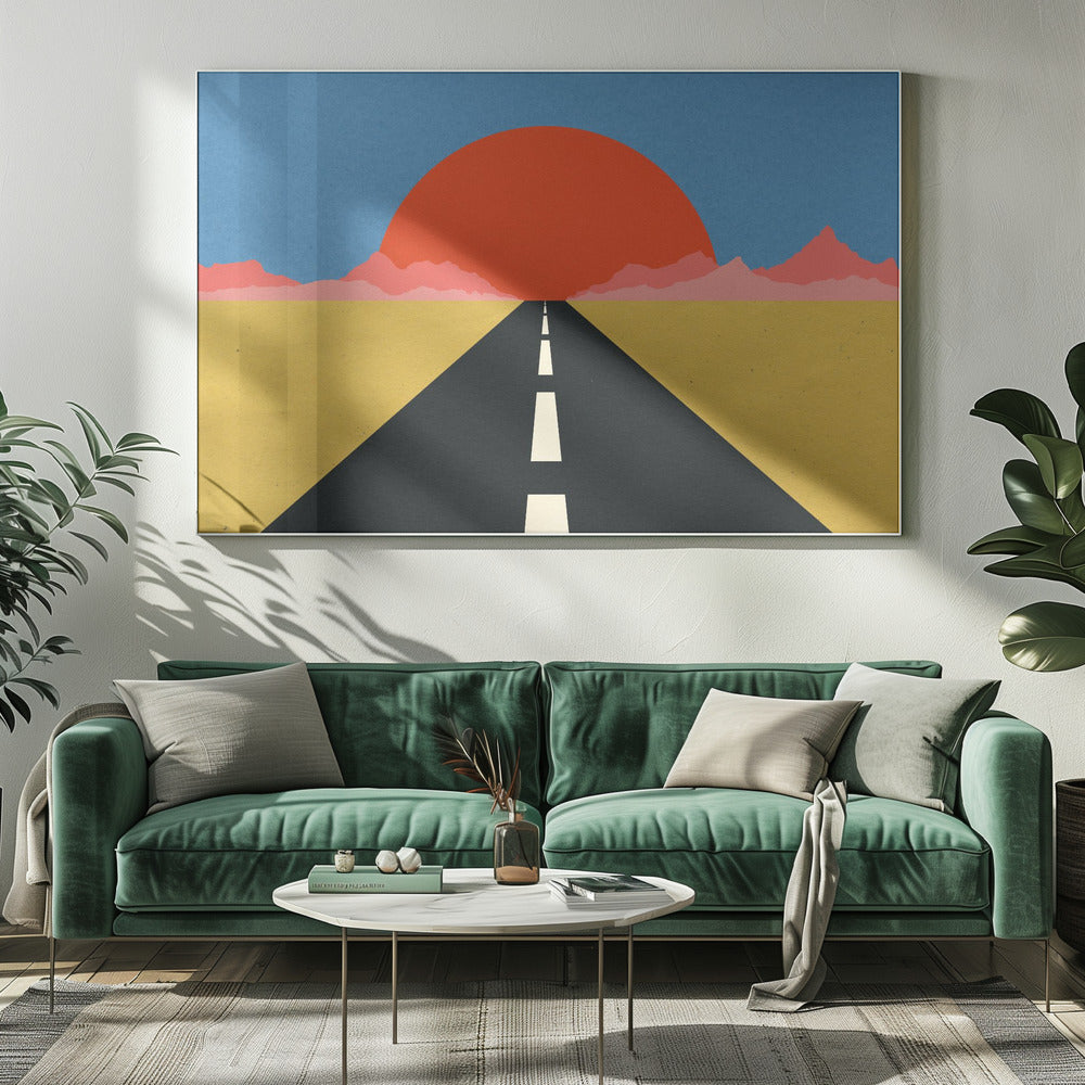 Straße zur Sonne | Leinwand