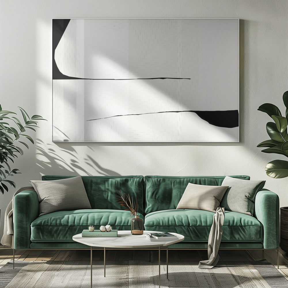 Black Stroke and White Woven Art 3 | Canvas