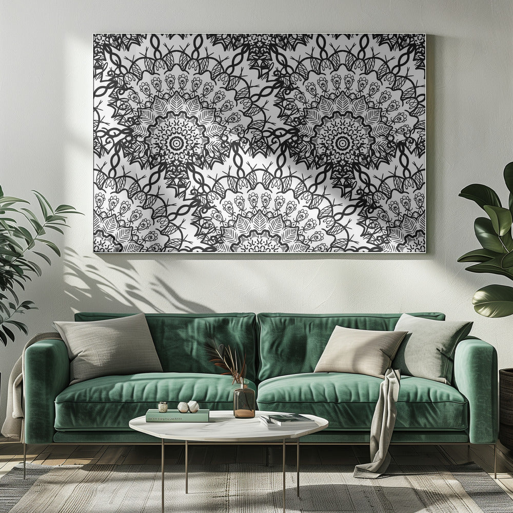Abstrakte Mandala-Linienkunst | Leinwand