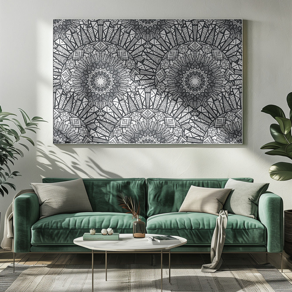 Abstrakte Mandala-Linienkunst | Leinwand