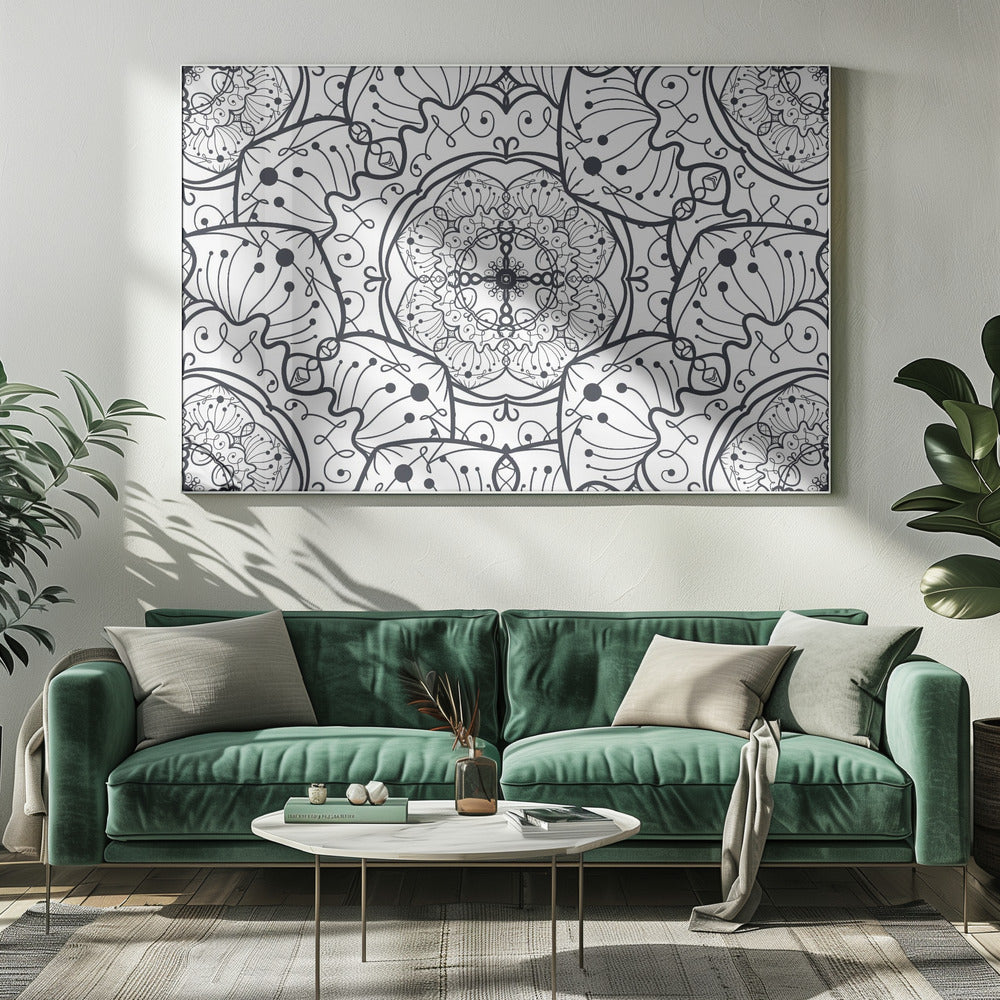 Abstrakte Mandala-Linienkunst | Leinwand