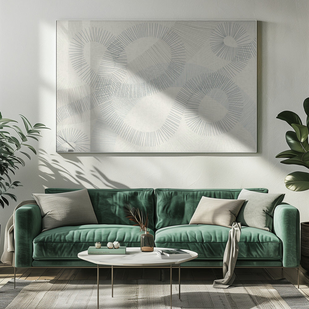 calming essentials Geschwungene Linien blau | Leinwand