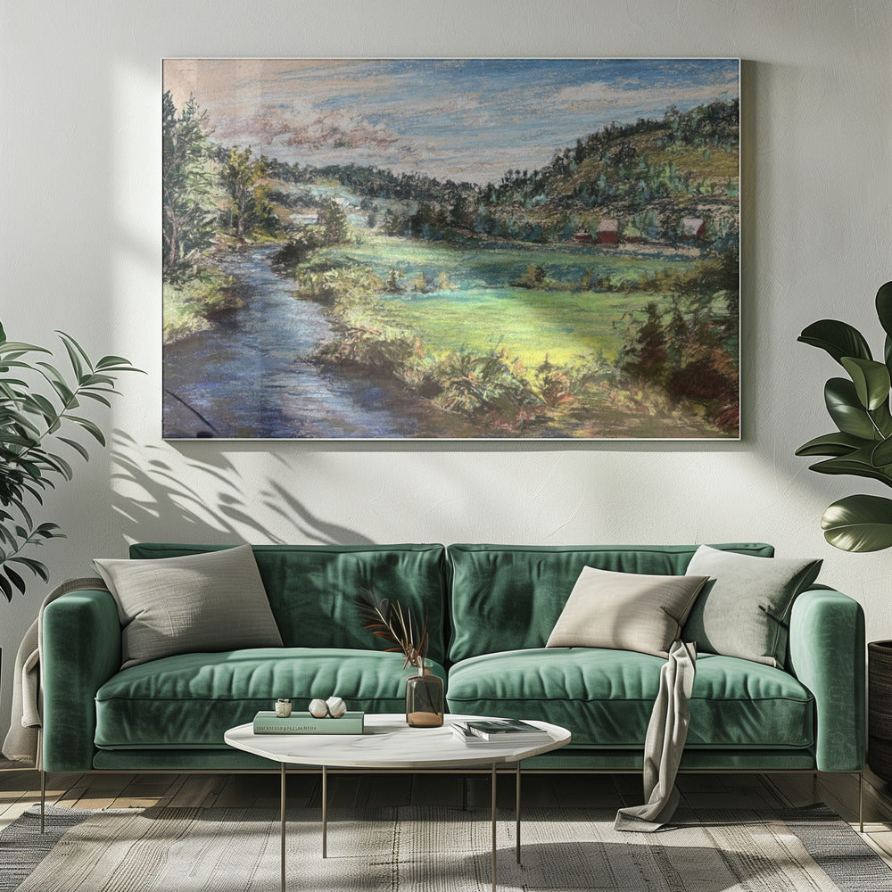 Ruhiges Flusstal | Leinwand