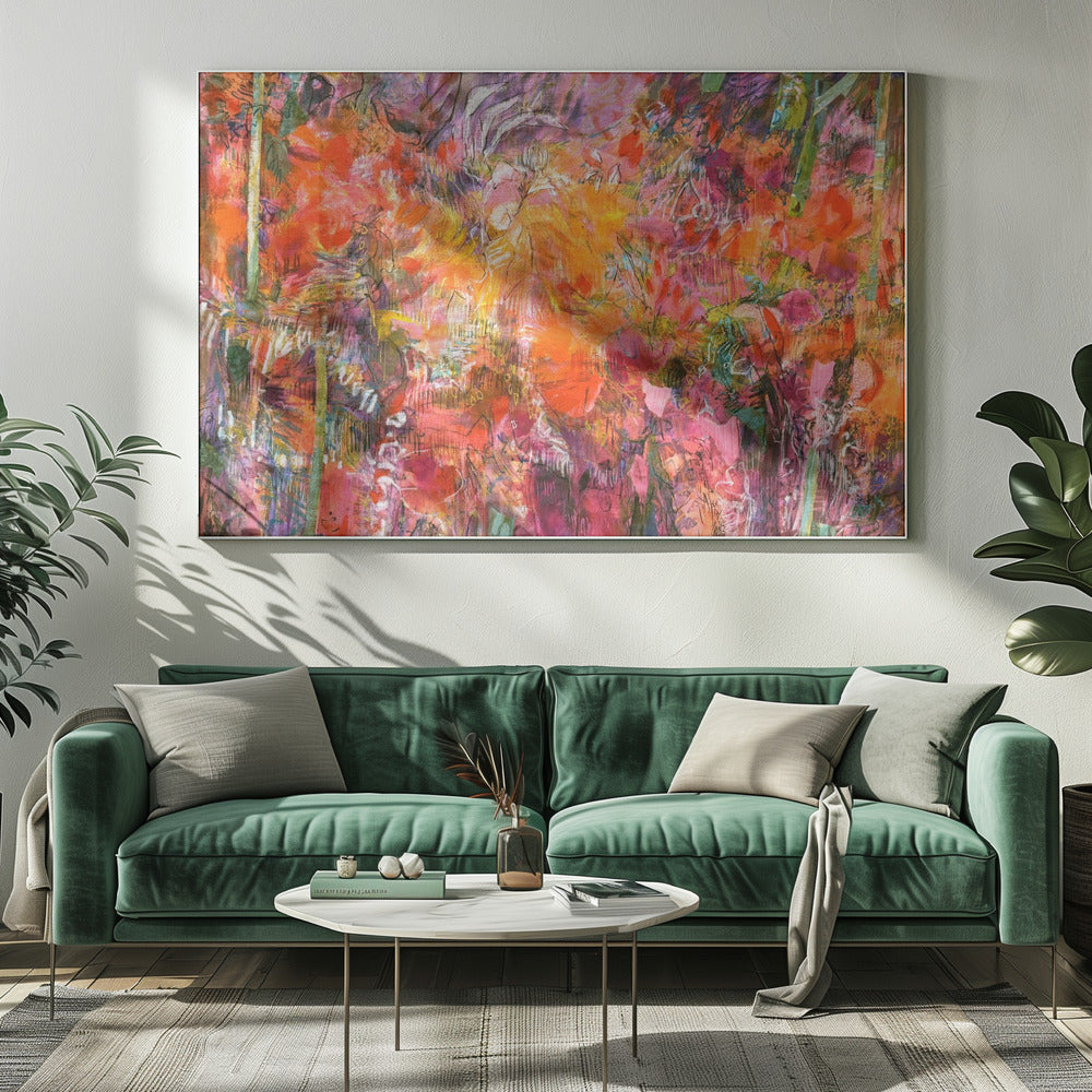 Lebendiger Flora-Wandteppich | Leinwand