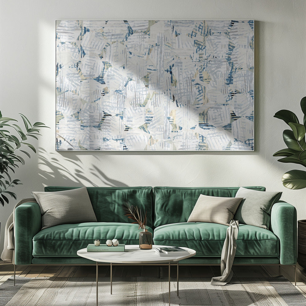 Cornish Blue Hexagons 6 | Leinwand