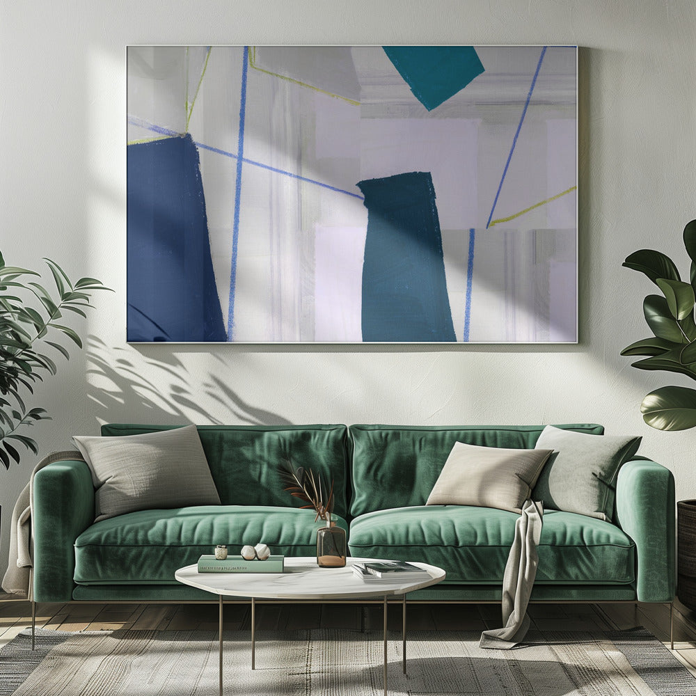 Abstrakte Komposition in Blau 2 | Leinwand