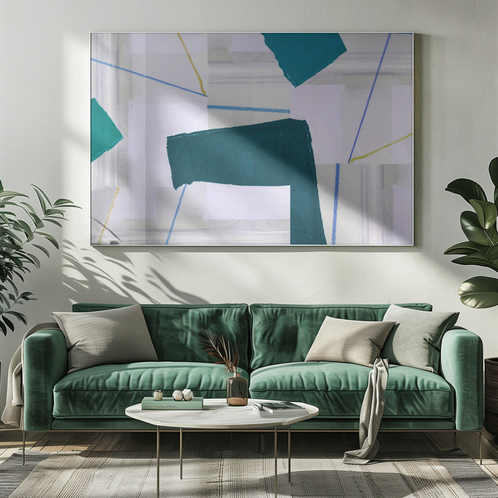 Abstrakte Komposition in Blau 3 | Leinwand