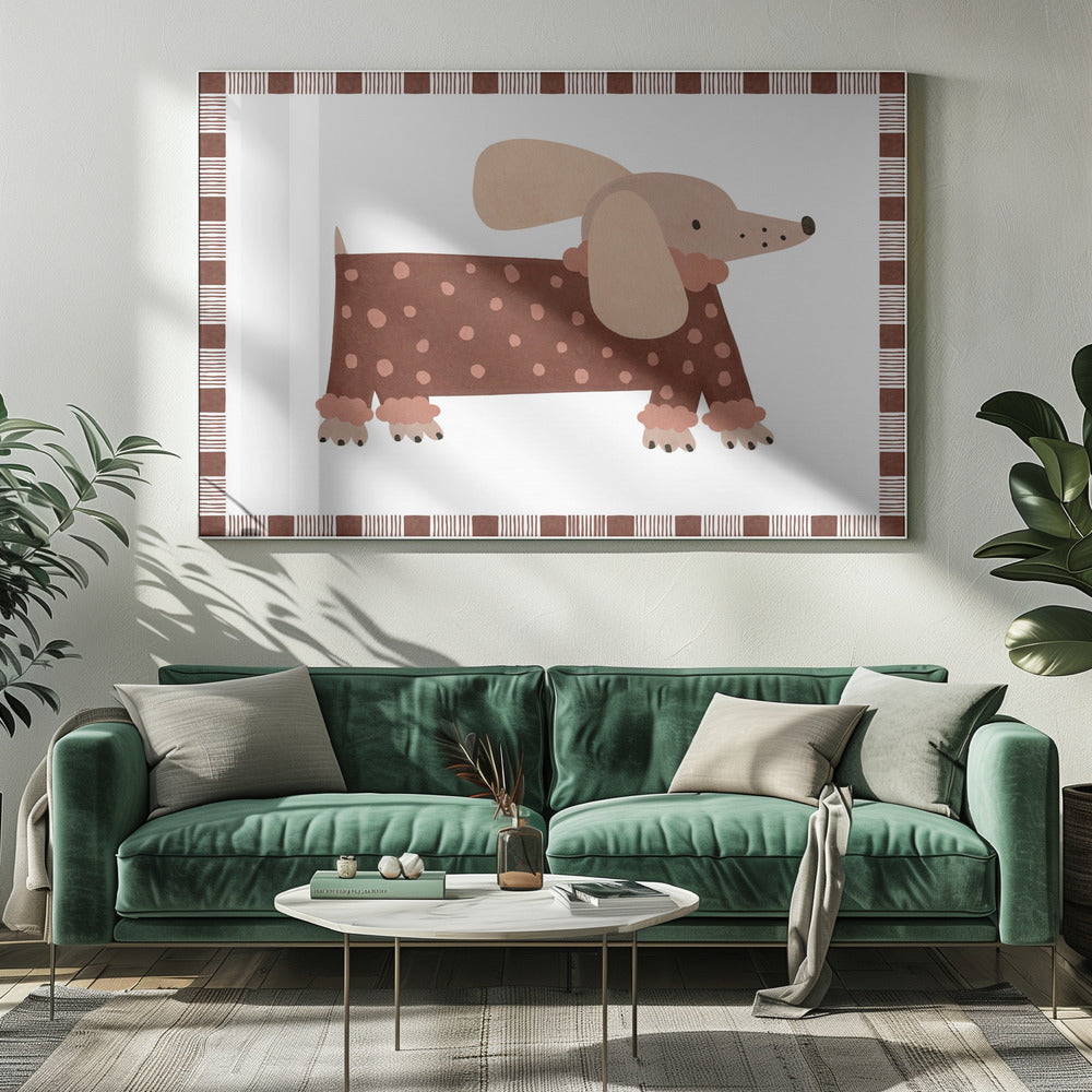 Gepunkteter Dackel | Leinwand