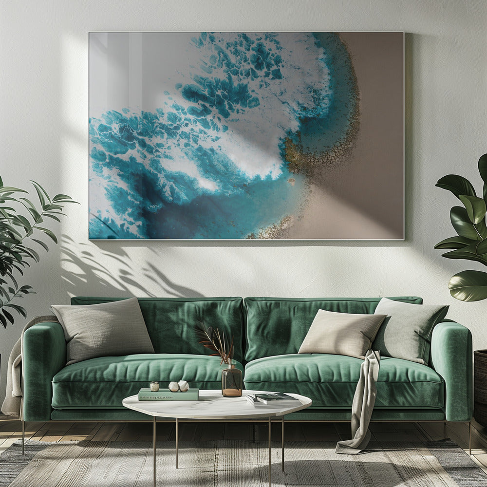 Aerial Beach - Sonnenuntergangsstrand | Leinwand
