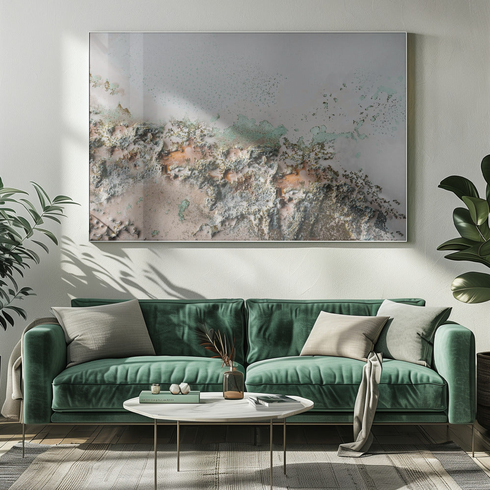 Irdische Fragmente - Küstenreliefkunst | Leinwand