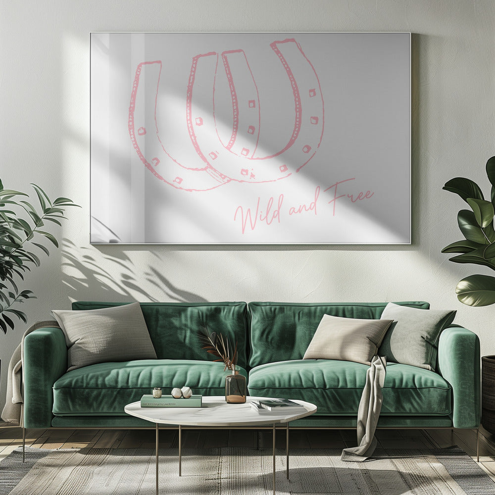 Hufeisen Wild and Free Pink | Leinwand