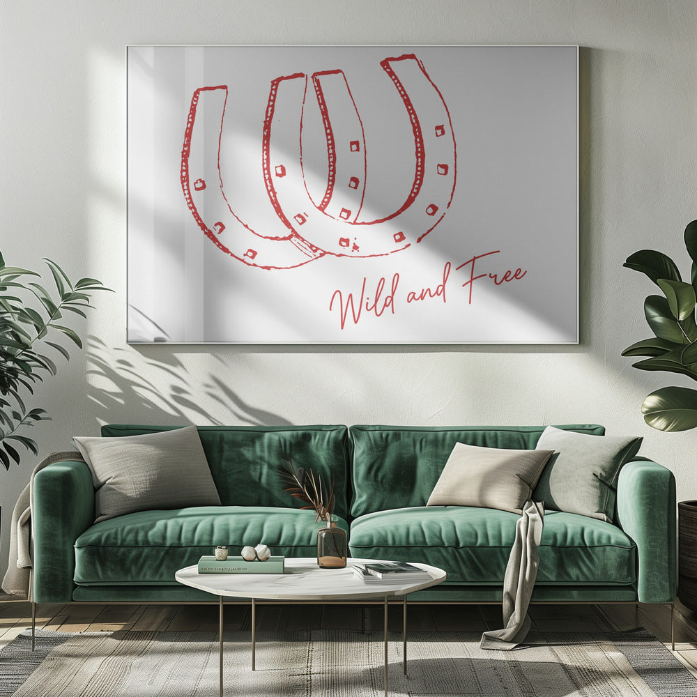 Hufeisen Wild and Free Rot | Leinwand