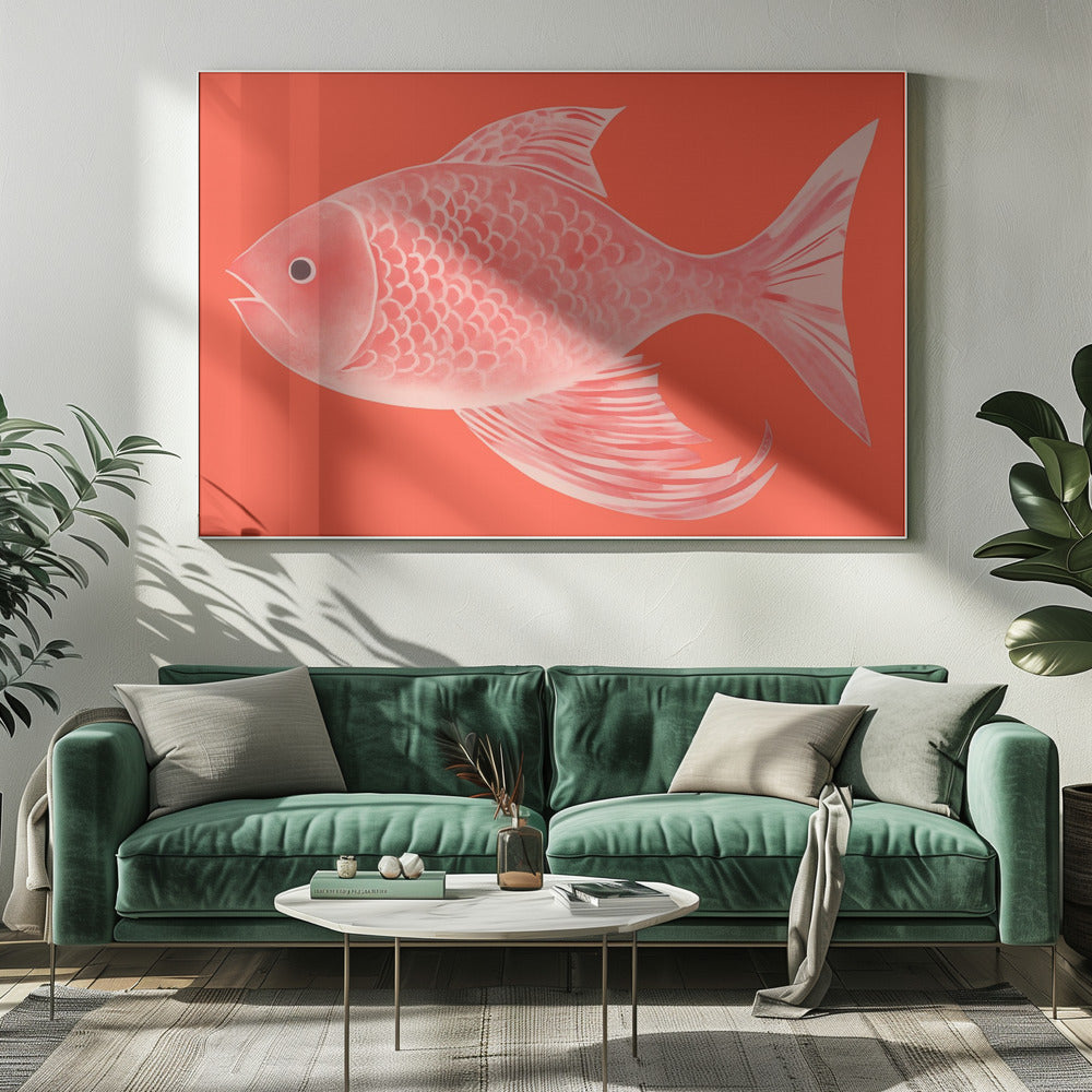 Roter Fantasiefisch | Leinwand